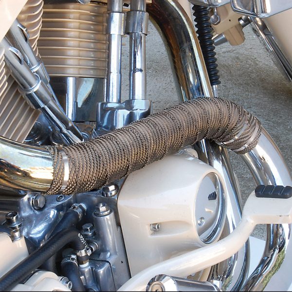 Titanium exhaust wrap applied on turbocharger downpipe for high-temperature exhaust heat insulation
