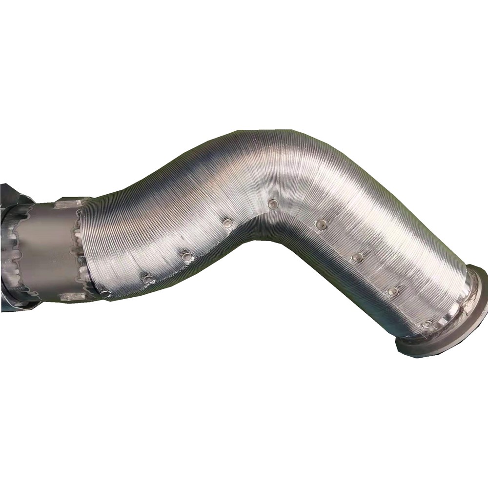 ochrana výfukového potrubia motora a generátora vlnitá rúrka z hliníkovej fólie s čadičovým puzdrom
